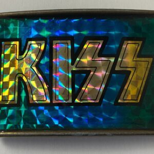 KISS Vintage Band Belt Buckle Prism Logo BlueGreen Prism One Stop Posters Aucoin