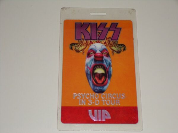 KISS Band Laminate VIP Backstage Pass GodGames Psycho Circus Concert Tour 1998