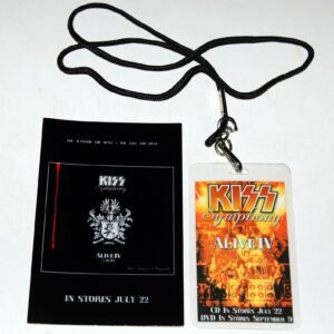 KISS Band Symphony Alive 4 Concert Laminate Promo Pass Lanyard + Sticker