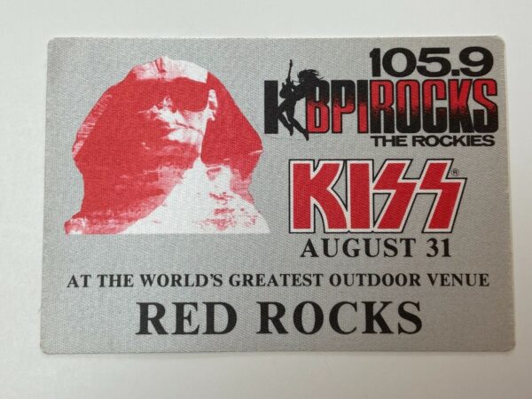 KISS Hot In The Shade 1990 Tour Aug 31 Red Rocks Concert Satin Pass UNUSED