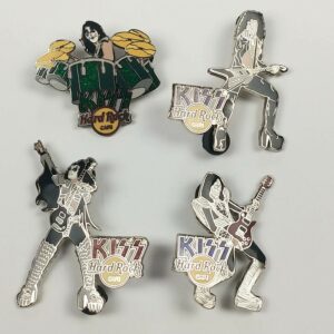 KISS Band Hard Rock Café Pin Badge 4pc Set HRO Online Goal Destroyer Tour LE 100