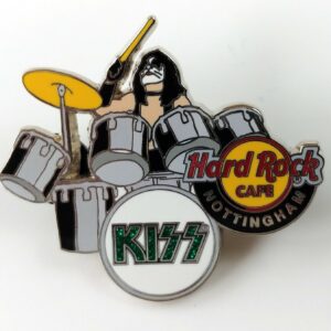 KISS Band Hard Rock Café Pin Badge Peter Criss Drums Nottingham 2006 LE 150