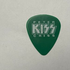 KISS Band Guitar Pick PETER CRISS 1999 NECA Green White Lettering