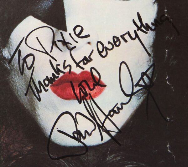 KISS Dynasty Cardboard Poster 1979 Signed Autograph Inscribed To Pixie Esmonde from Gene Simmons Ace Frehley Paul Stanley Peter Criss Bill Aucoin - Image 6