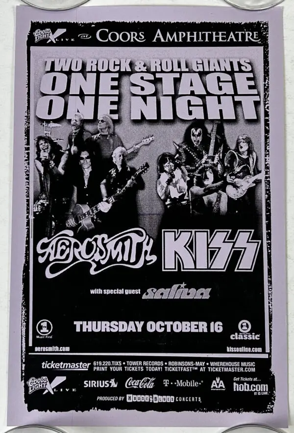 Kiss Concert Poster Aerosmith Rocksimus Maximus Tour San Diego CA 2003