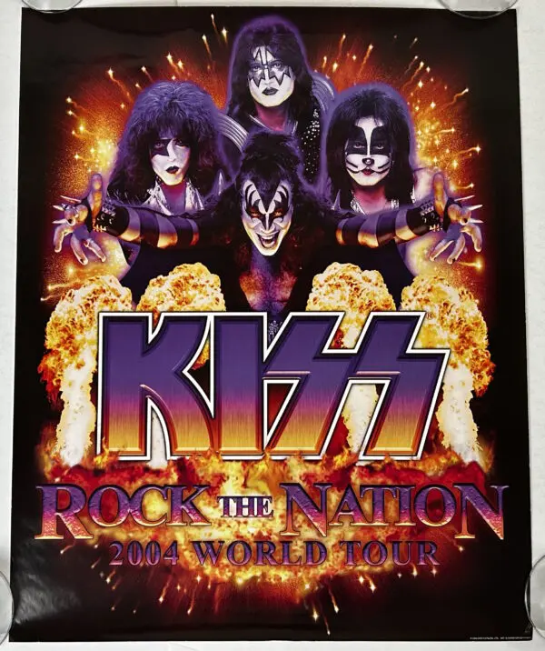 Kiss Concert Poster Rock The Nation 2004 World Tour Gene Paul Eric Tommy