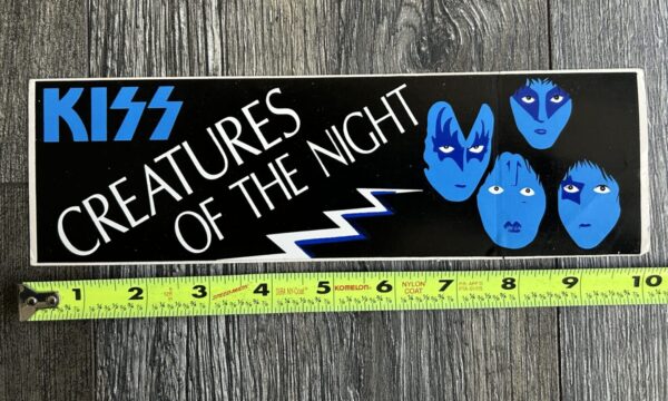 KISS BUMPER STICKER Creatures Of The Night Misprint 1982 Eric Carr Vintage Kiss