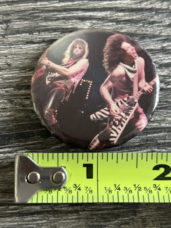 KISS BUTTON Pin Badge Lick It Up Concert Tour Paul & Vinnie 1 3/4" Vintage Kiss