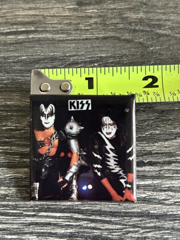 KISS BUTTON Pin Badge Creatures Press Conference Gene Ace Square Vintage Kiss