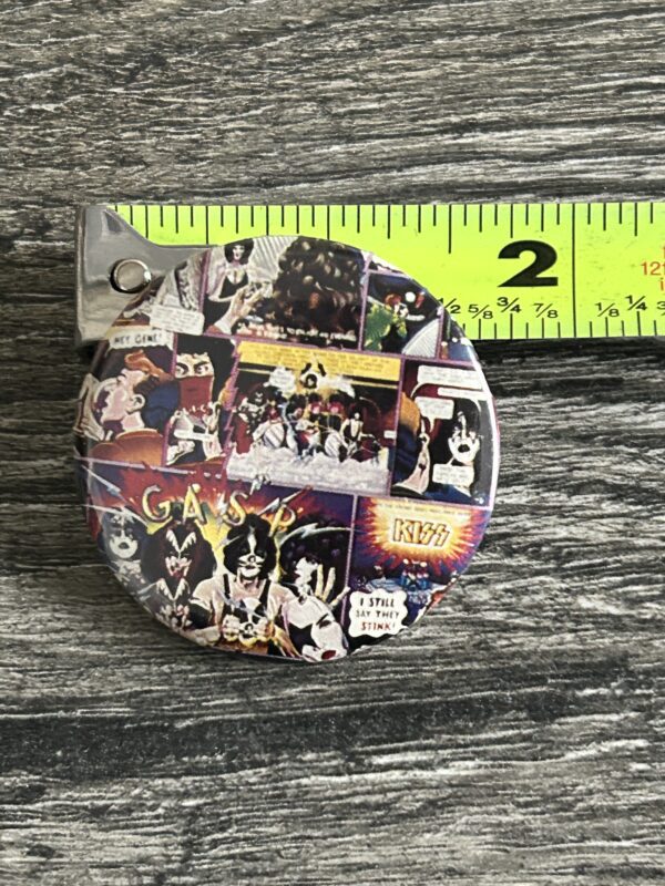 KISS BUTTON Pin Badge Unmasked Album Cover 1 3/4" Vintage Kiss Aucoin Era