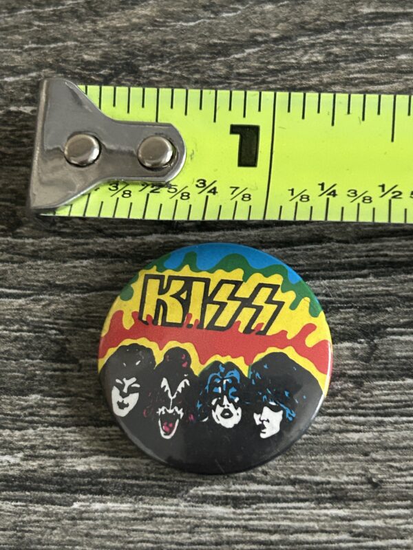 KISS BUTTON Pin Badge Unmasked Group Faces Eric Carr Ace Gene Paul 1" Aucoin A