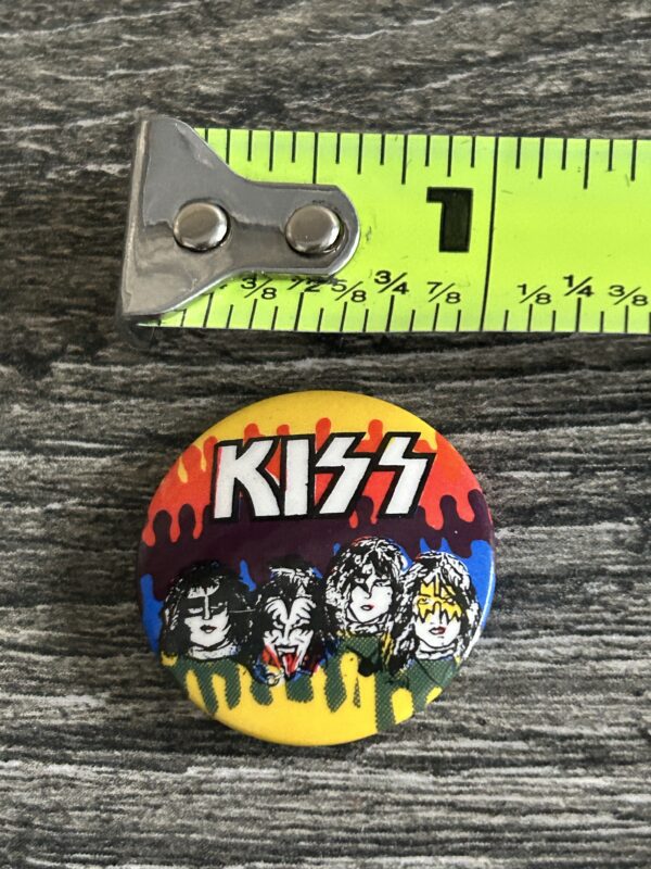 KISS BUTTON Pin Badge Unmasked Group Faces Eric Carr Ace Gene Paul 1" Aucoin B