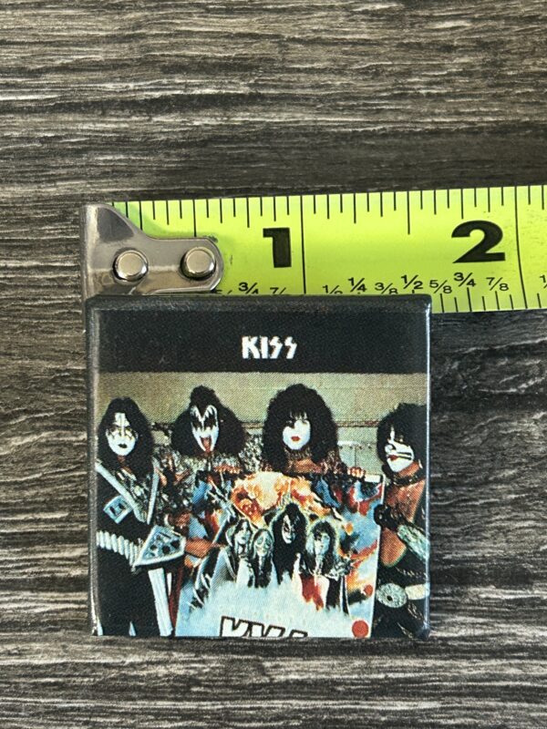 KISS BUTTON Pin Badge Dynasty Backstage Holding Artwork 1 1/2" Square Aucoin Era