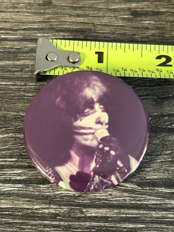 KISS BUTTON Pin Badge Dynasty Concert Tour Peter Criss Beth 1 3/4" Aucoin Era A