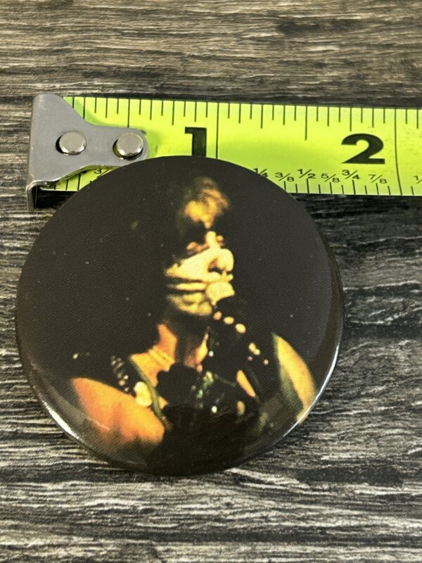 KISS BUTTON Pin Badge Dynasty Concert Tour Peter Criss Beth 1 3/4" Aucoin Era B