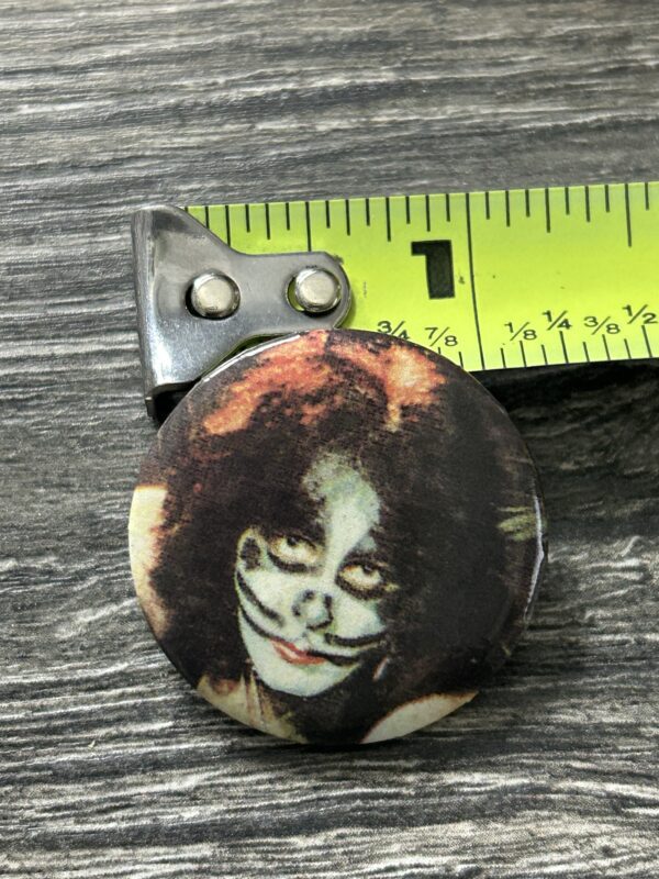 KISS BUTTON Pin Badge Dynasty Peter Criss Catman Face Closeup 1 1/4" Aucoin Era