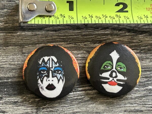 KISS BUTTON Pin Badge Dynasty Album Faces Set 1" Aucoin Era Gene Ace Peter Paul - Image 3