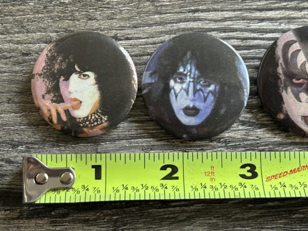 KISS BUTTON Pin Badge Dynasty Era Faces Set Paul Gene Ace Peter 1 1/2 Aucoin Era - Image 2