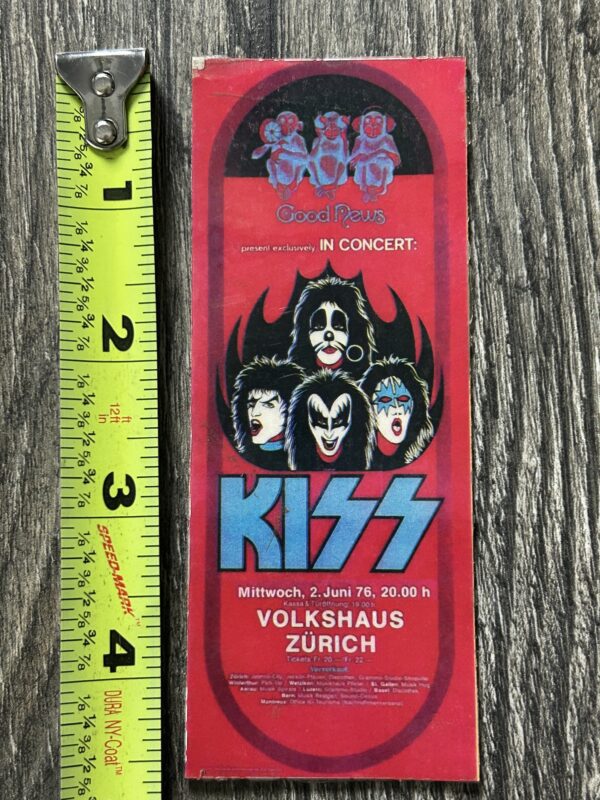 KISS MAGNET Kiss Concert Poster Zurich Switzerland 1976 Image 2000 Vintage Kiss