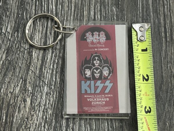 KISS KEYCHAIN Kiss In Concert Zurich Switzerland 1976 Vintage Kiss Aucoin Era