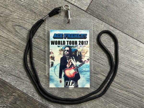 Kiss ACE FREHLEY Laminate Pass 2017 World Tour VIP Lanyard Origins Vintage Kiss