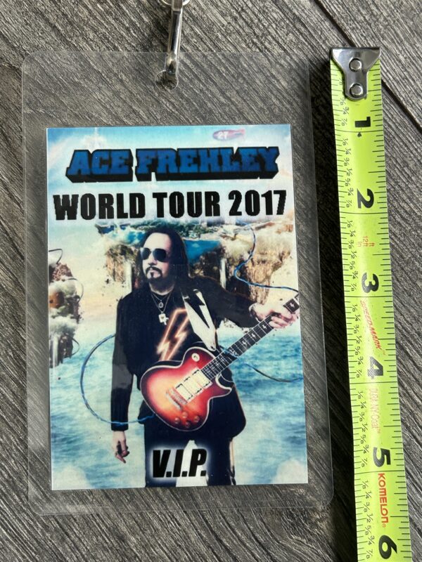 Kiss ACE FREHLEY Laminate Pass 2017 World Tour VIP Lanyard Origins Vintage Kiss - Image 2