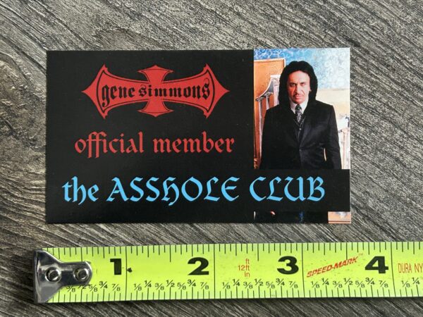 Kiss GENE SIMMONS Asshole Club Official Member Card Promo 2004 Solo Album