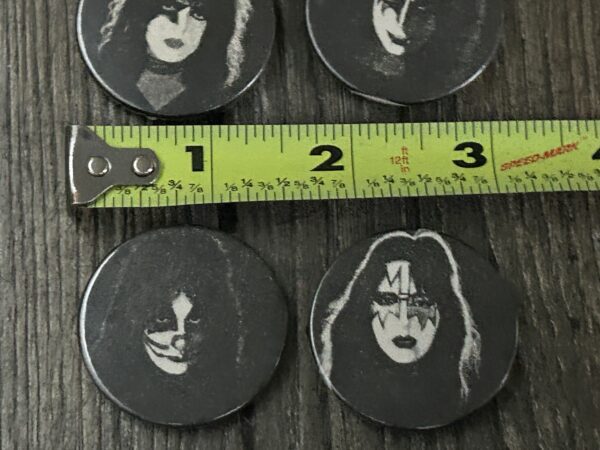 KISS BUTTON Pin Badge 1978 Solo Albums Set Black & White Aucoin Era Vintage Kiss - Image 3