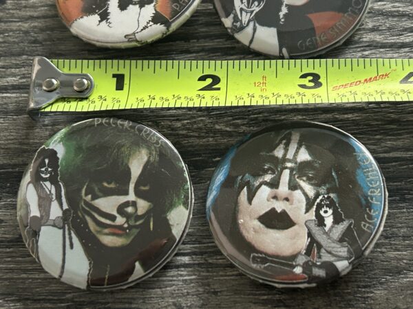 KISS BUTTON Pin Badge 1978 Solo Albums 4pc Set 1 3/4" Aucoin Era Vintage Kiss - Image 3