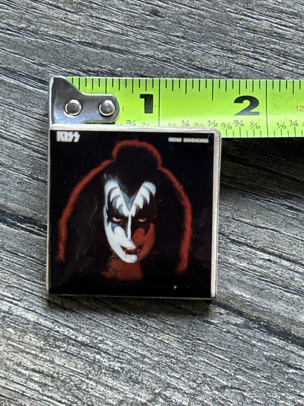 KISS BUTTON Pin Badge 1978 Solo Album Gene Simmons Square Aucoin Vintage Kiss