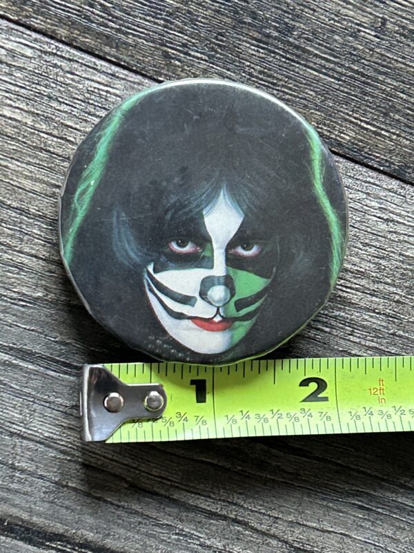 KISS BUTTON Pin Badge 1978 Solo Album Peter Criss 2 1/4" Aucoin Era Vintage Kiss