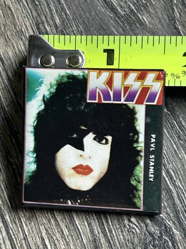 KISS BUTTON Pin Badge Love Gun Alive 2 Paul Stanley Face 1.5 Aucoin Vintage Kiss