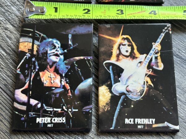 KISS BUTTON Pin Badge Alive 2 Booklet Set 3" Rectangle Silver Backs Vintage Kiss - Image 3