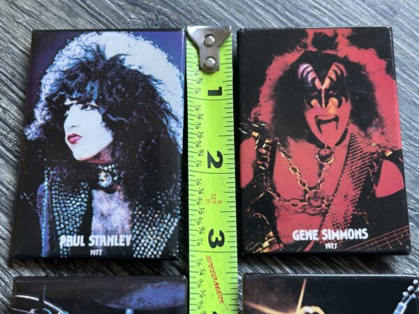 KISS BUTTON Pin Badge Alive 2 Booklet Set 3" Rectangle Black Backs Vintage Kiss - Image 2