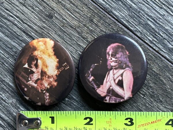 KISS BUTTON Pin Badge Alive 2 Tour Poster 4pc Set 1 3/4" Vintage Kiss Aucoin Era - Image 3