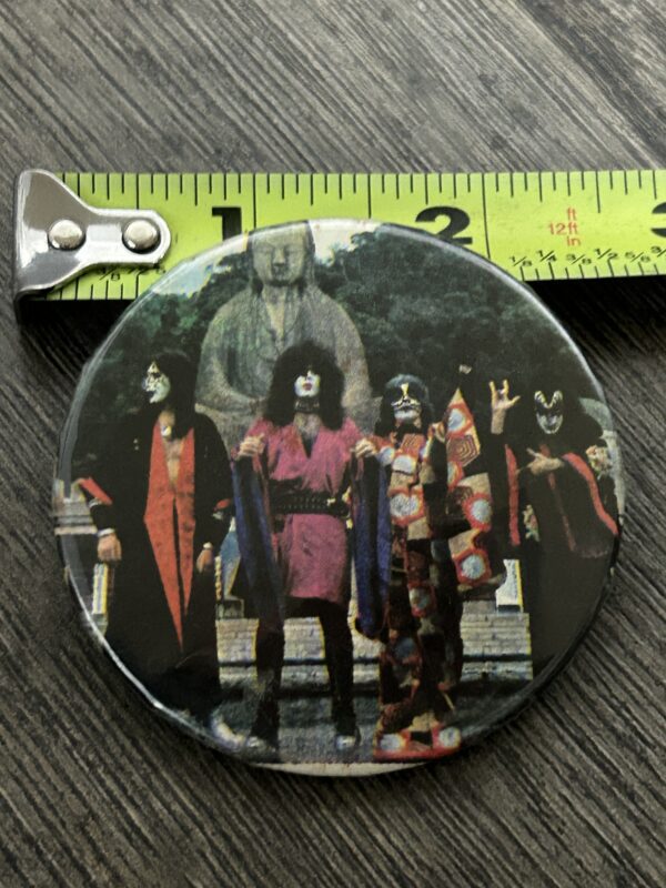 KISS BUTTON Pin Badge Rock And Roll Over Japan 2 1/4" Vintage Kiss Aucoin Era