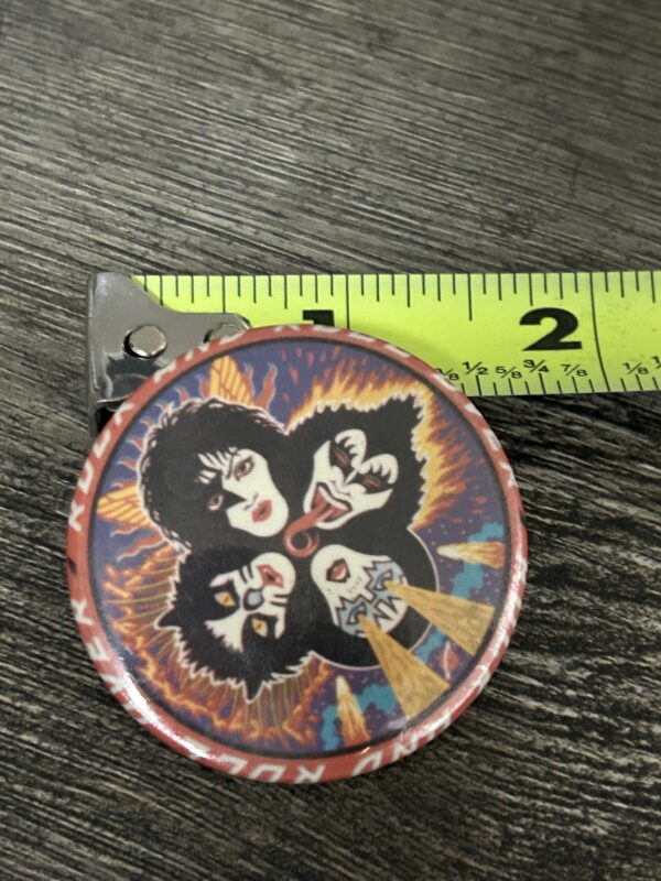 KISS BUTTON Pin Badge Rock And Roll Over Album Cover 1 3/4" Vintage Kiss Aucoin