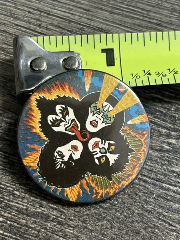 KISS BUTTON Pin Badge Rock And Roll Over Album Cover 2 1/8" Vintage Kiss Aucoin