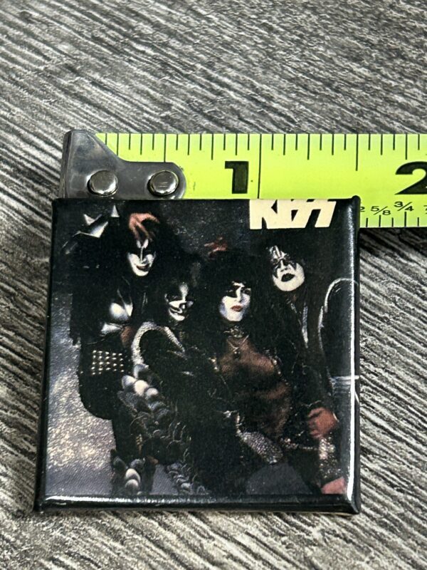 KISS BUTTON Pin Badge Destroyer Glitter Pose 1 1/2" Vintage Kiss Aucoin Era