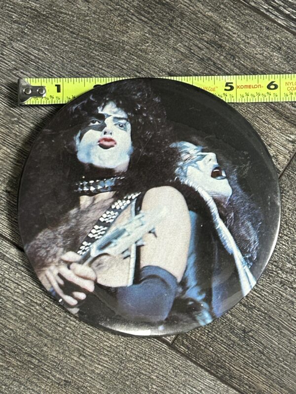 KISS BUTTON Pin Badge Rock And Roll Over Tour Paul Ace 6" Vintage Kiss Aucoin