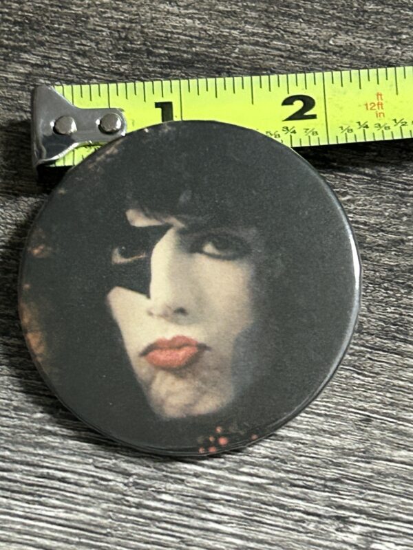 KISS BUTTON Pin Badge Destroyer Paul Stanley Face 2 1/4" Vintage Kiss Aucoin A