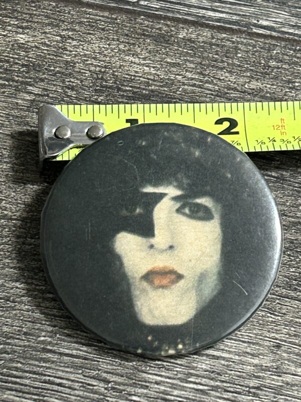 KISS BUTTON Pin Badge Destroyer Paul Stanley Face 2 1/4" Vintage Kiss Aucoin B