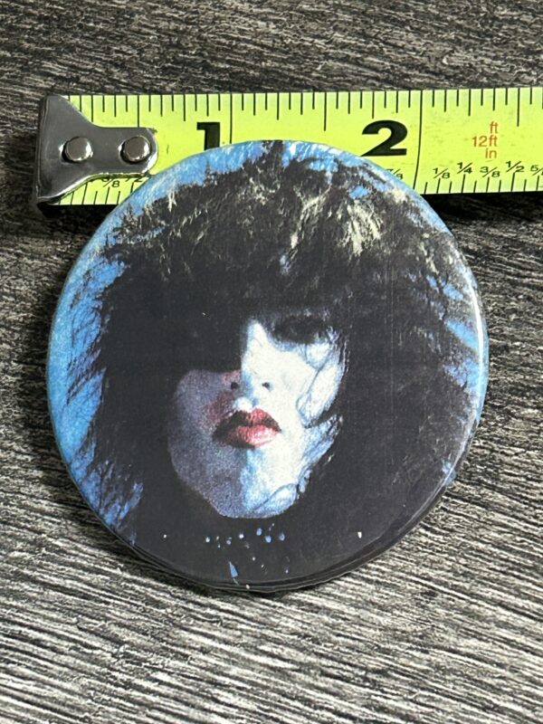 KISS BUTTON Pin Badge Destroyer Paul Stanley Face 2 1/4" Vintage Kiss Aucoin C