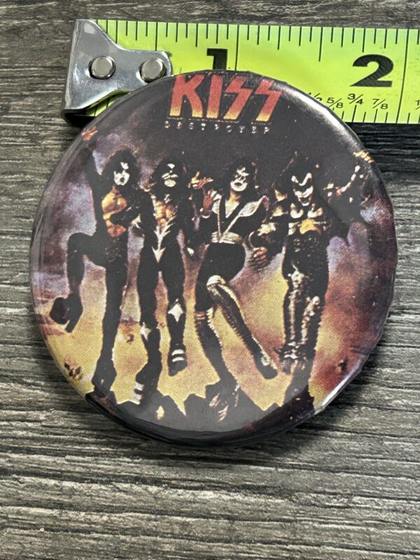 KISS BUTTON Pin Badge Destroyer Album Cover 2 1/8" Vintage Kiss Aucoin Ken Kelly