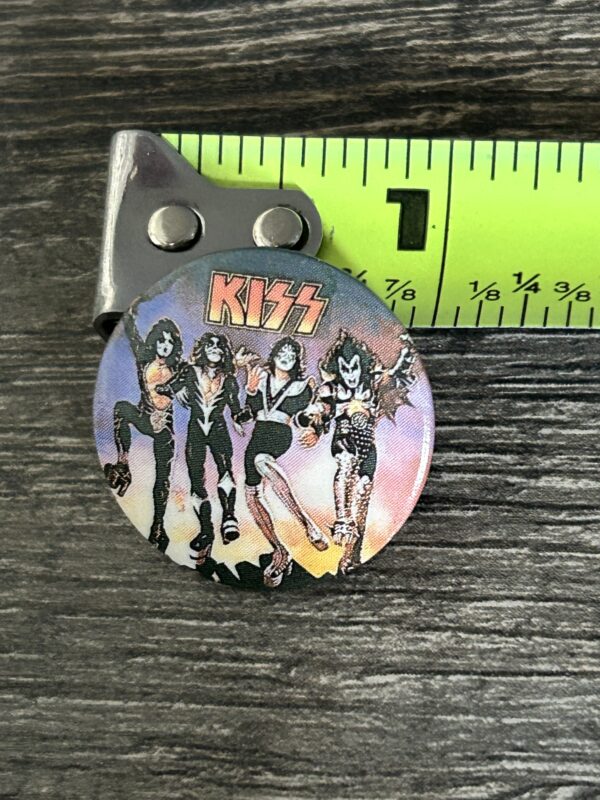 KISS BUTTON Pin Badge Destroyer Album Cover 1" Vintage Kiss Aucoin Ken Kelly C