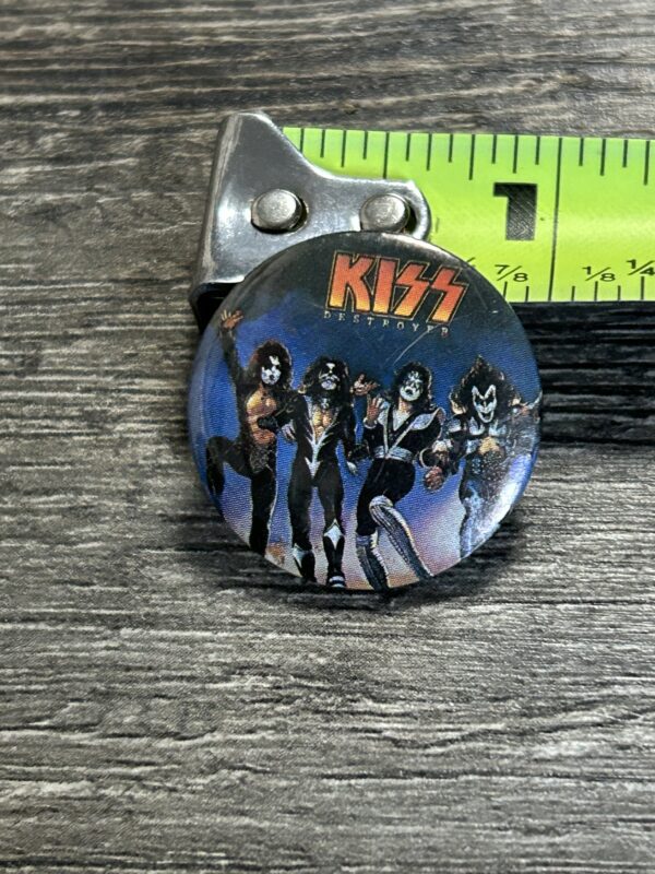 KISS BUTTON Pin Badge Destroyer Album Cover 1" Vintage Kiss Aucoin Ken Kelly A