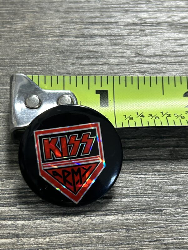 KISS BUTTON Pin Badge Kiss Army Shield PRISM Prismatic 1" Vintage Kiss Aucoin