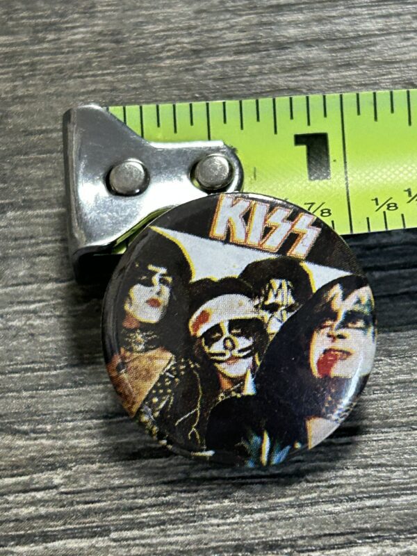 KISS BUTTON Pin Badge Destroyer Spirit of '76 Gene Blood 1" Vintage Kiss Aucoin