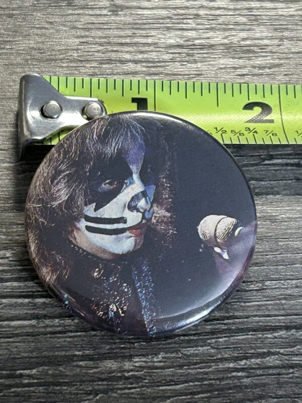 KISS BUTTON Pin Badge Destroyer Peter Criss Beth 1.75" Vintage Kiss Aucoin Era