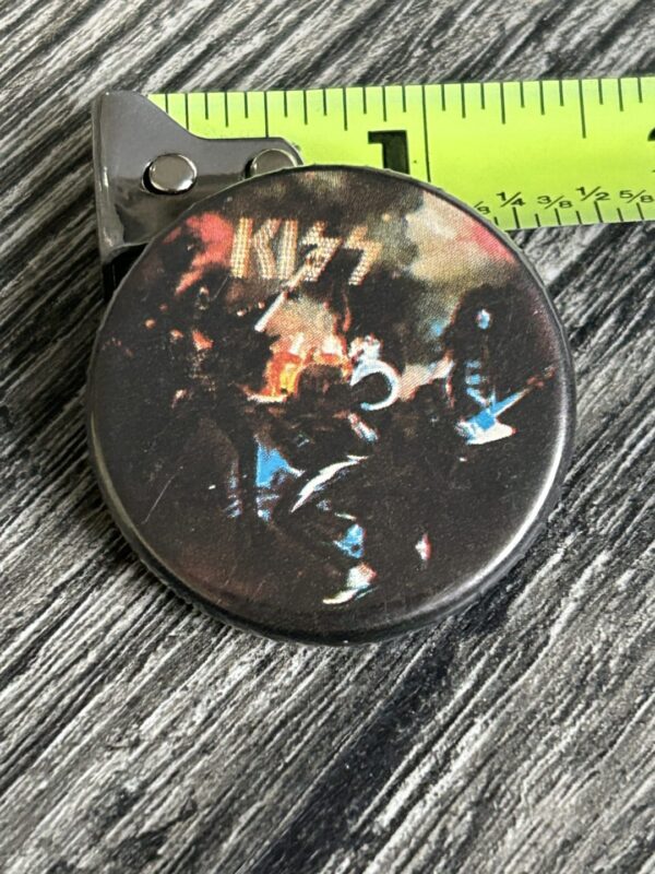 KISS BUTTON Pin Badge Alive Album Cover 1 3/8" Vintage Kiss Aucoin Era